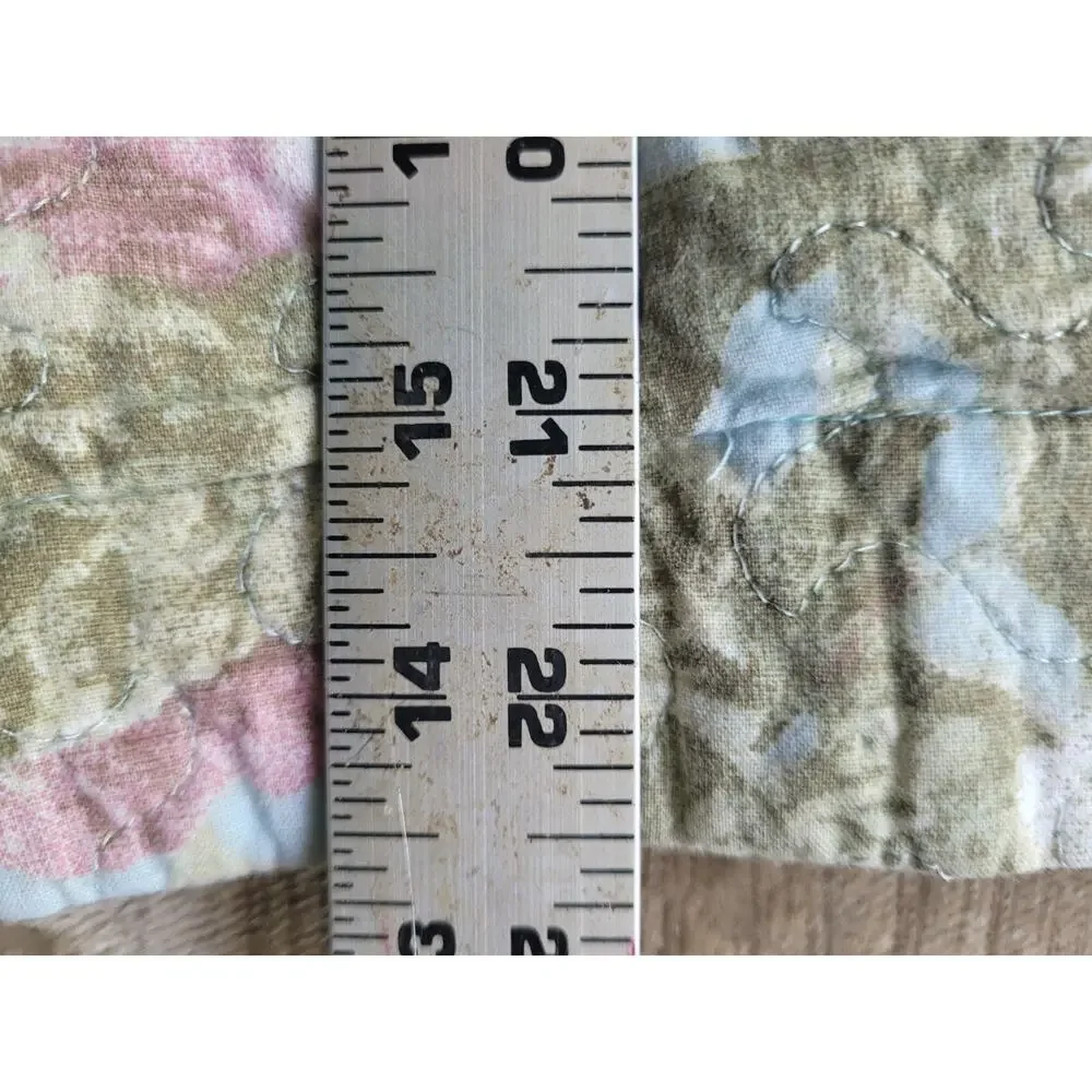 Waverly Floral Quilted Standard Pillow Sham Blue Pink Green 20x27